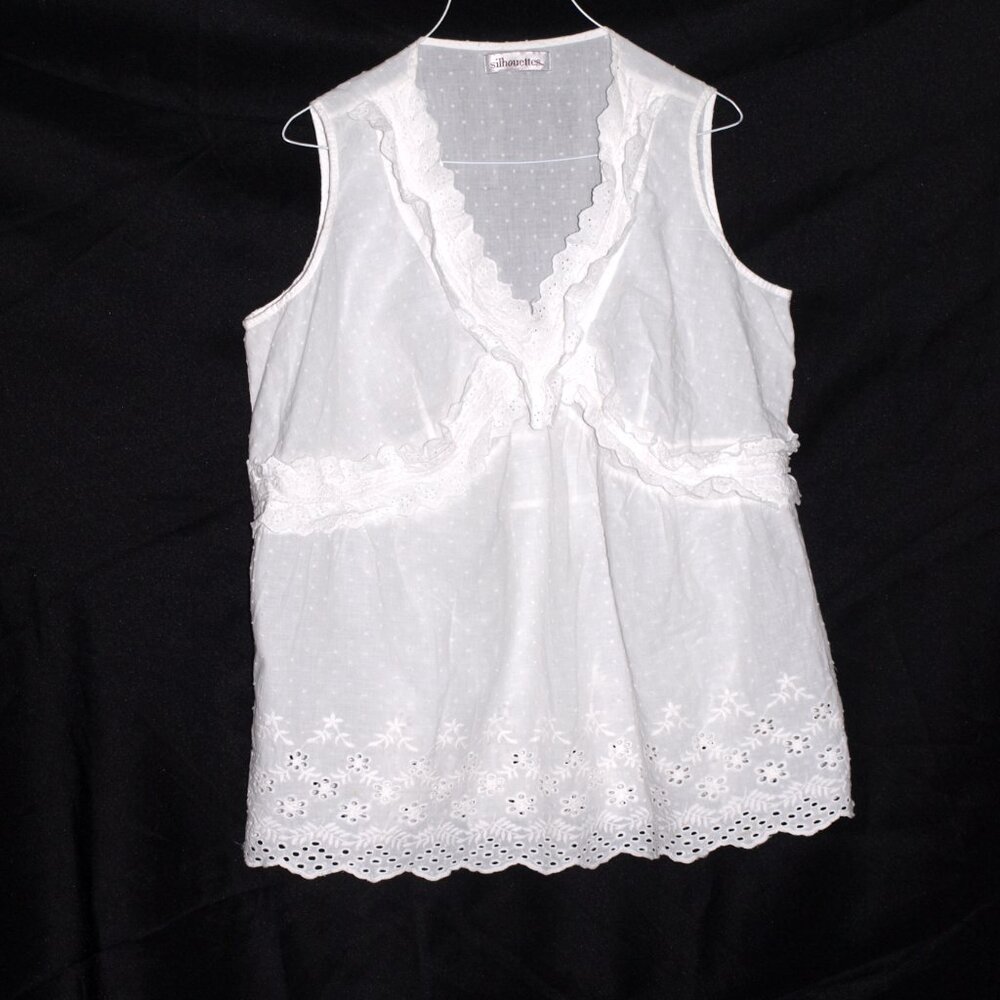 Silhouettes Ladies White Top